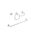 Juego de 4 accesorios para baño, cromo, FOSET AQUA