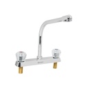 Mezcladora 8' fregadero cromo, cuello cobra, acrílico, BASIC