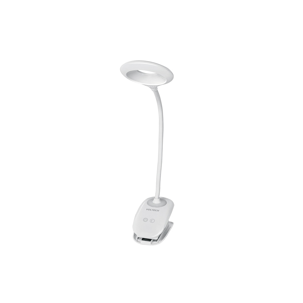 Lámpara escritorio LED 4 W recargable c/clip, 3 intensidades