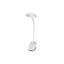 Lámpara escritorio LED 4 W recargable c/clip, 3 intensidades