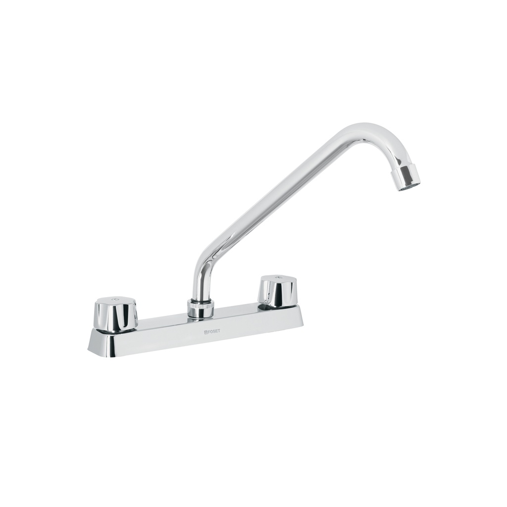 Mezcladora 8' fregadero cromo, cuello largo,hexagonal, BASIC