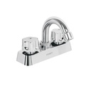 Mezcladora 4' lavabo, ABS, cuello curvo, hexagonal, BASIC