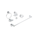 Juego de 6 accesorios para baño redondos, cromo, FOSET AQUA