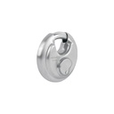 Candado circular acero inox, cilindro latón, 70 mm