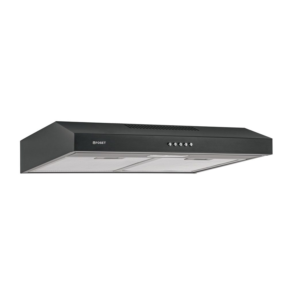 Campana extractora 60 cm, empotrable, negra, FOSET