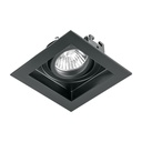 Luminario empotrable con 1 spot dirigible, negro, VOLTECK