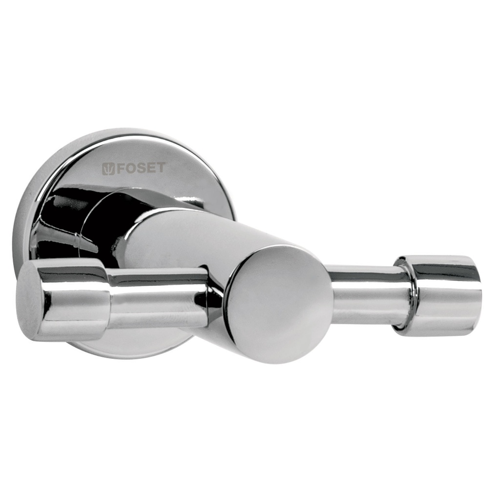 Gancho doble metálico cromo para toallas, FOSET ELEMENT