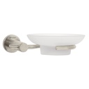 Jabonera metálica satín con plato de vidrio, FOSET ELEMENT