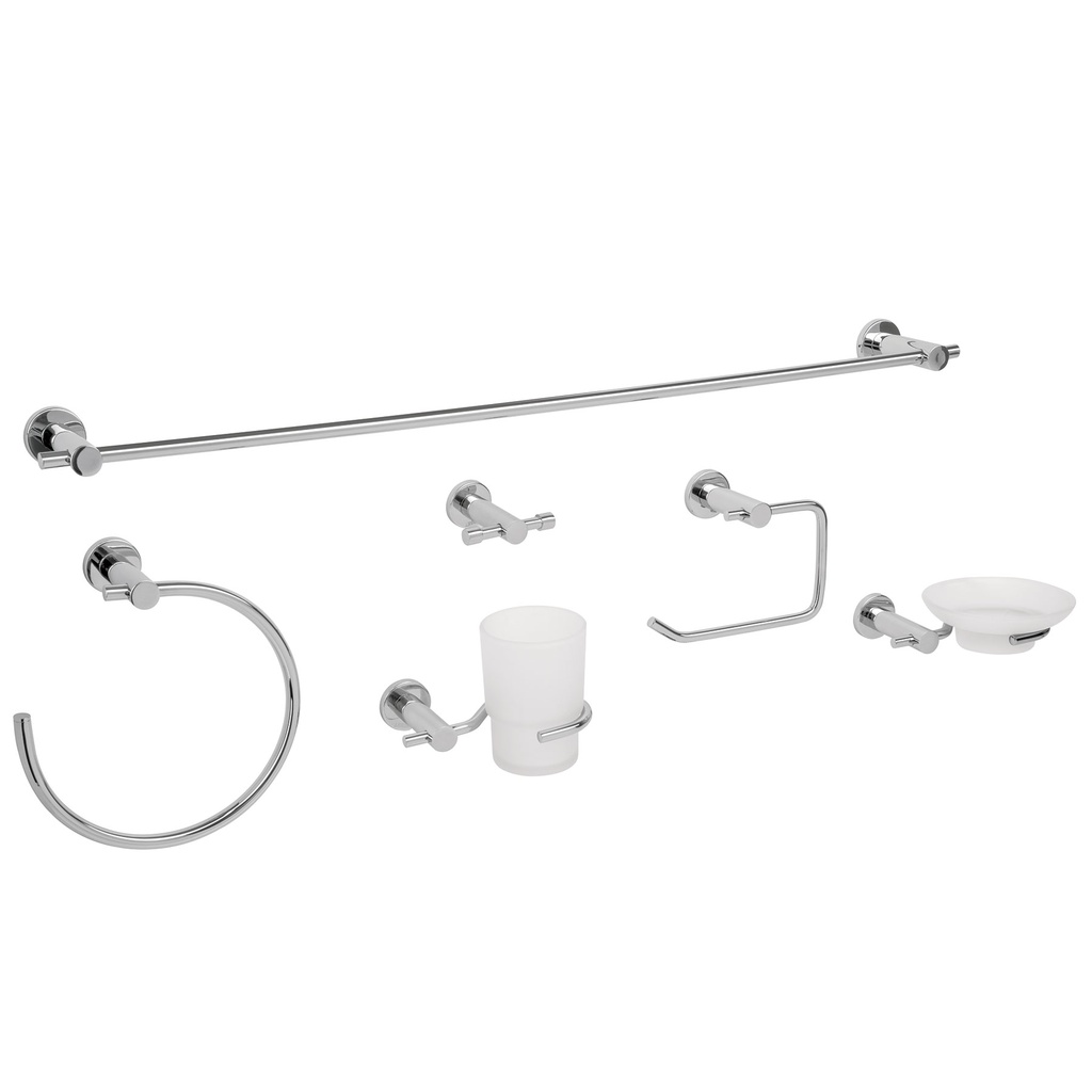 Juego de 6 accesorios para baño acabado cromo, FOSET ELEMENT