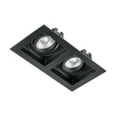 Luminario empotrable con 2 spots dirigibles, negro, VOLTECK