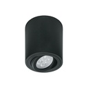 Luminario de sobreponer con spot dirigible, redondo, negro