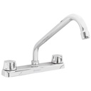 Mezcladora 8' fregadero cromo, cuello largo,compresión,BASIC
