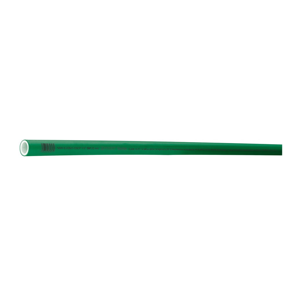 Tubo de 20mm (1/2') PPR hidráulico, 4m, 0.5kg, FOSET