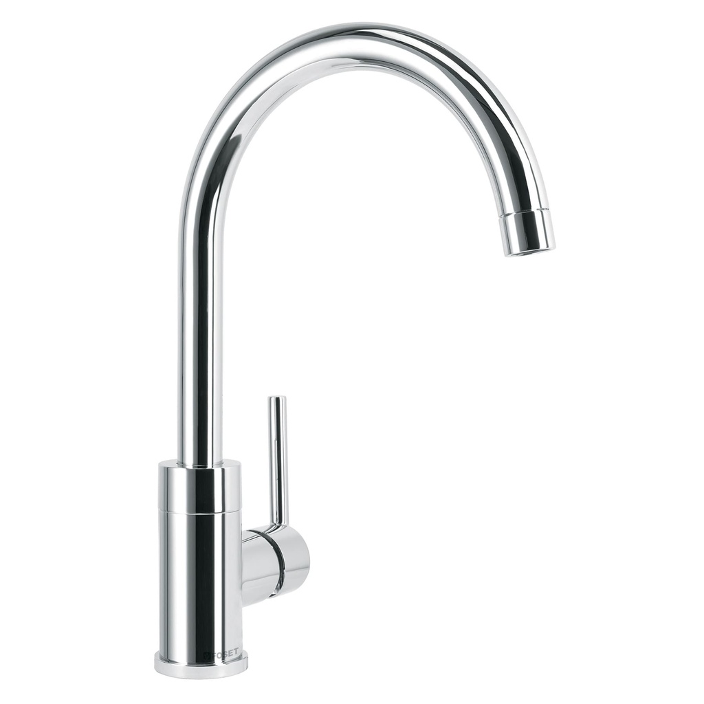 Monomando cromo cuello alto para fregadero, FOSET ELEMENT