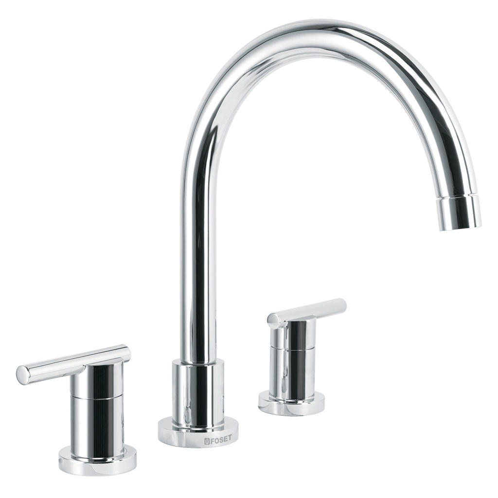Mezcladora cromo cuello alto para fregadero, FOSET ELEMENT