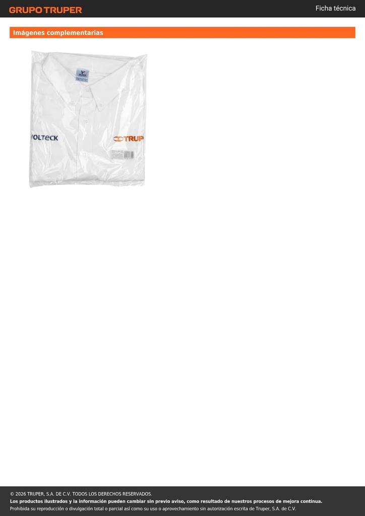Camisa manga corta para hombre, blanca, EEG, TRUPER