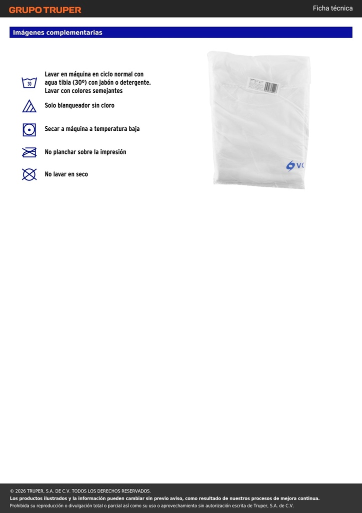 Playera cuello redondo para hombre, blanca, G, VOLTECK