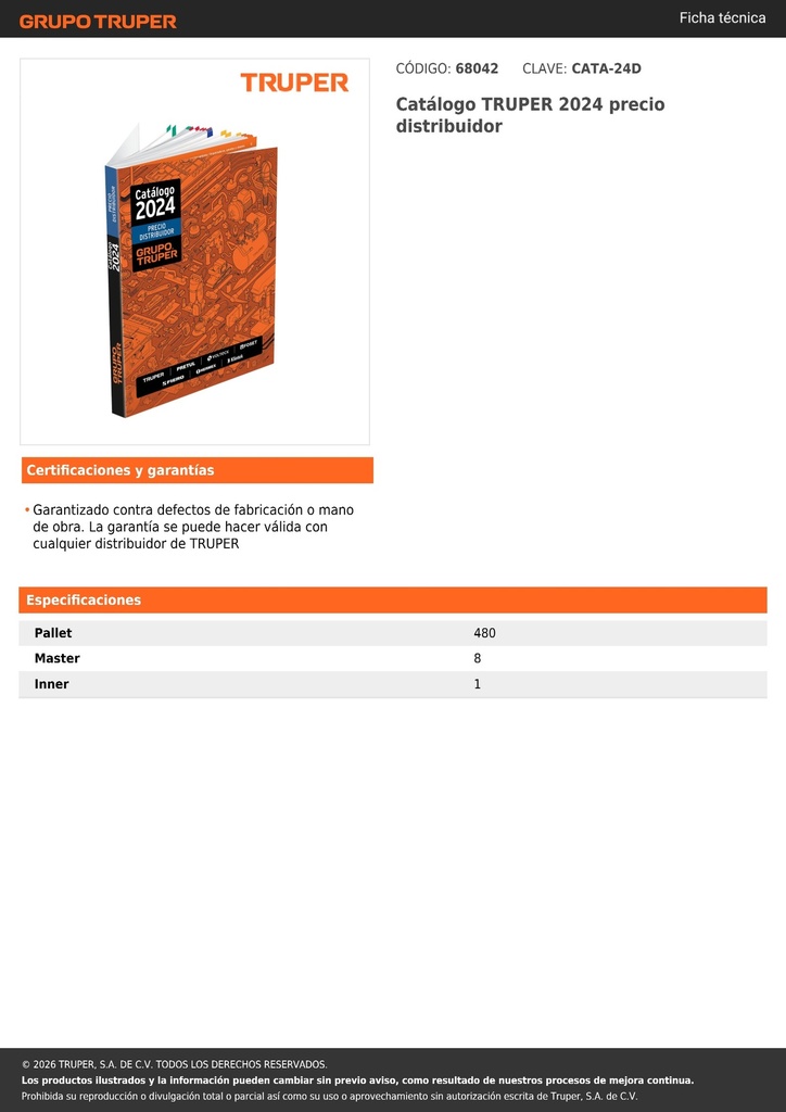 Catálogo TRUPER 2024 precio distribuidor