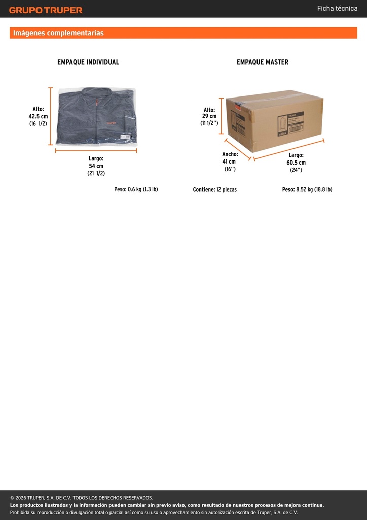 Suéter gris para hombre, talla EG, TRUPER