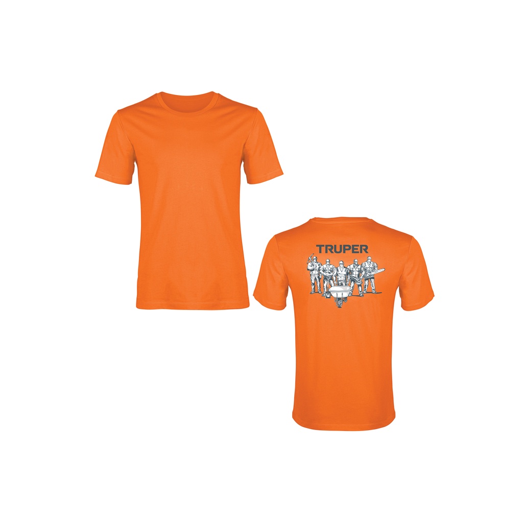 Playera cuello redondo para hombre, naranja, CH, TRUPER