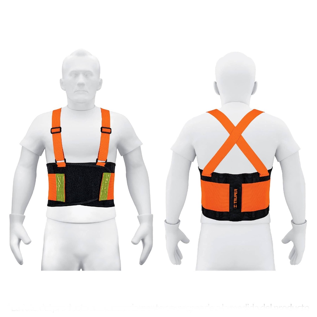 Faja lumbar naranja con cintas de alta visibilidad,XG,TRUPER
