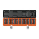 Juego de 12 dados largos de impacto cuadro 1/2', 6 puntas mm
