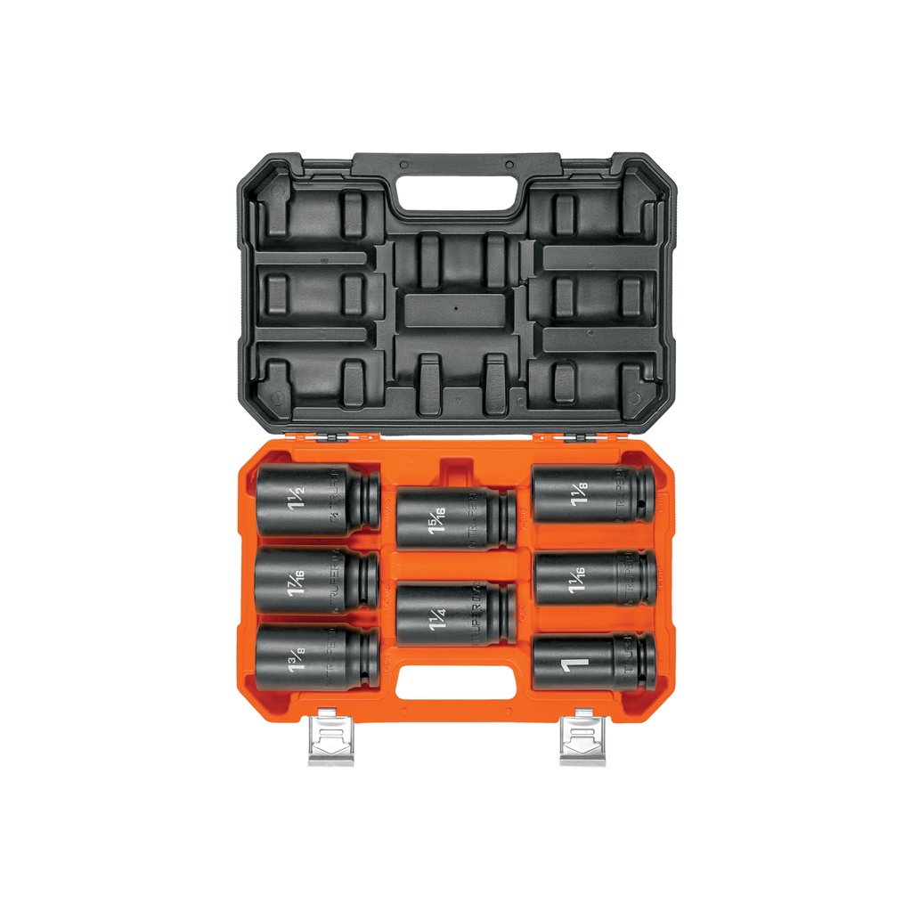 Juego de 8 dados largos cuadro 3/4' de impacto 6 puntas std