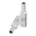 Dado largo de 6 mm, 6 puntas, cuadro 3/8', TRUPER