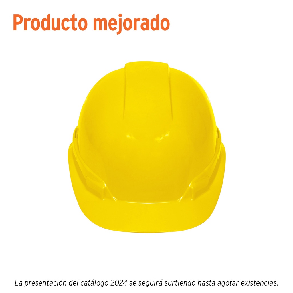 Casco de seguridad ventilado, ajuste de matraca, amarillo