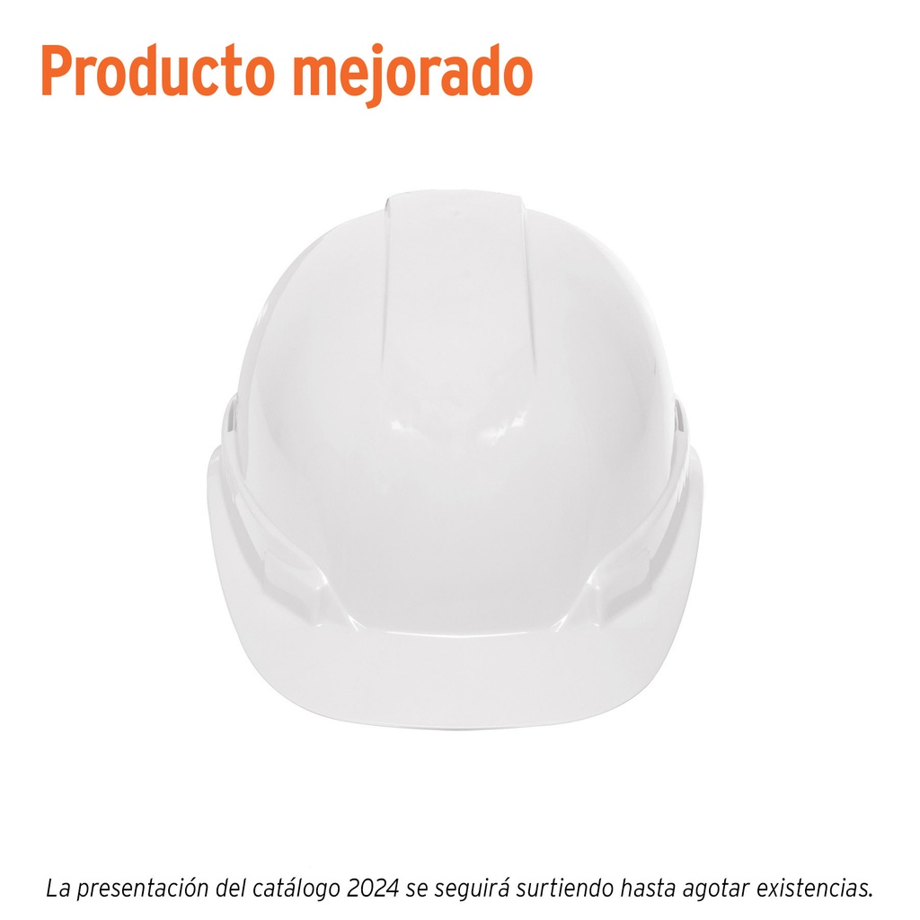 Casco de seguridad ventilado, ajuste de matraca, blanco