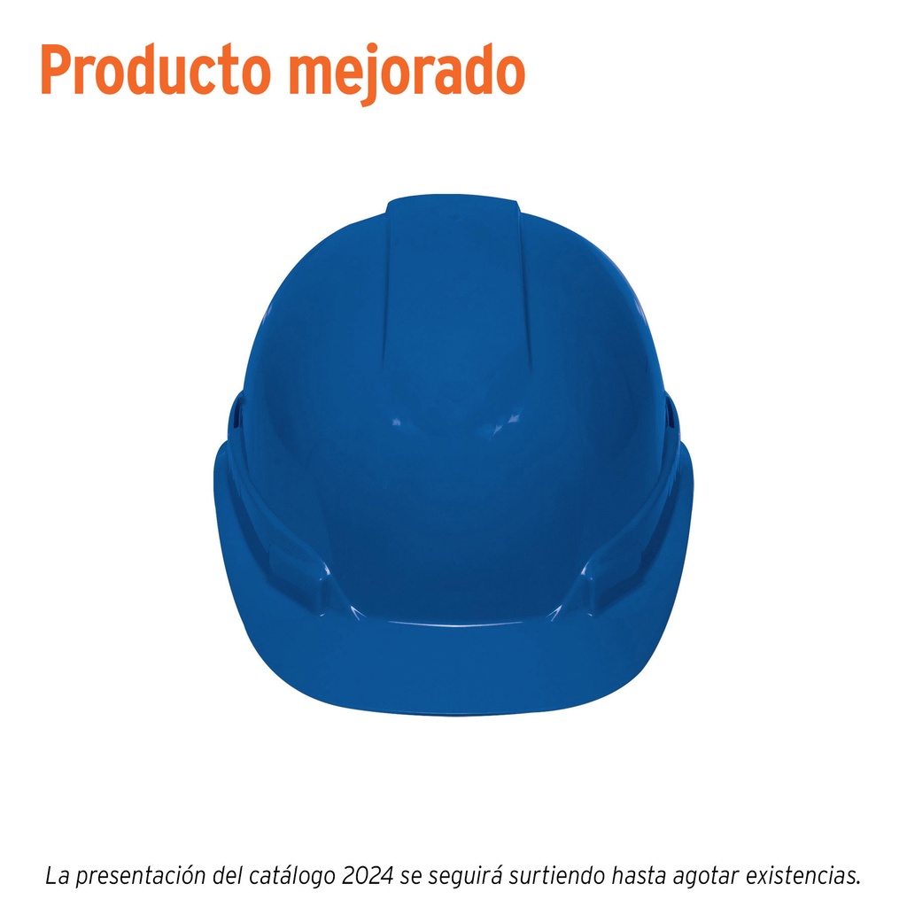 Casco de seguridad ventilado, ajuste de matraca, azul