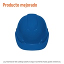 Casco de seguridad ventilado, ajuste de matraca, azul