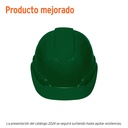 Casco de seguridad ventilado, ajuste de matraca, verde