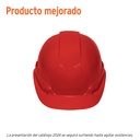 Casco de seguridad ventilado, ajuste de matraca, rojo