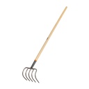 Cultivador forjado, 5 dientes, mango de madera 60', TRUPER