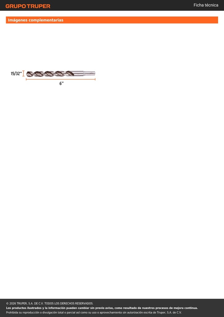 Broca HSS 15/32' Trusilver para metal, TRUPER
