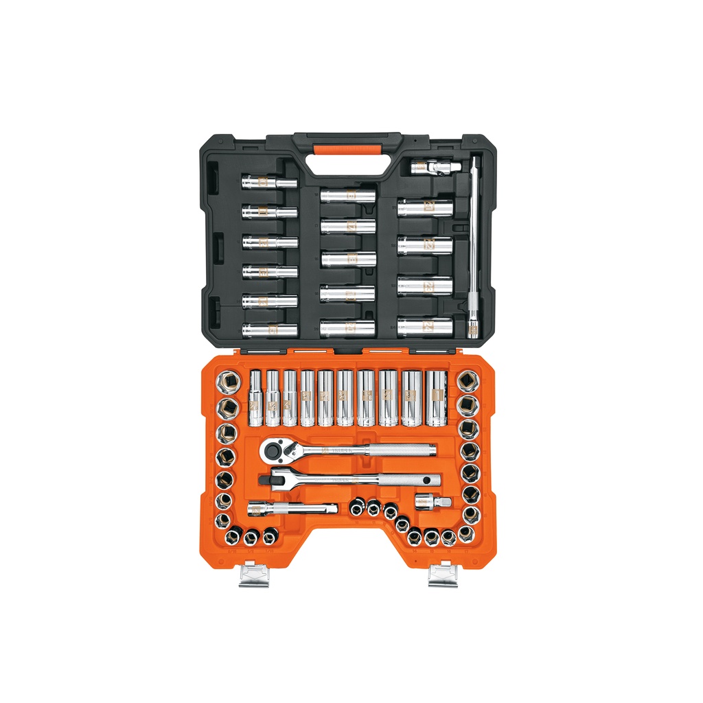 Juego de 56 herramientas cuadro 1/2' std y mm para mecánico