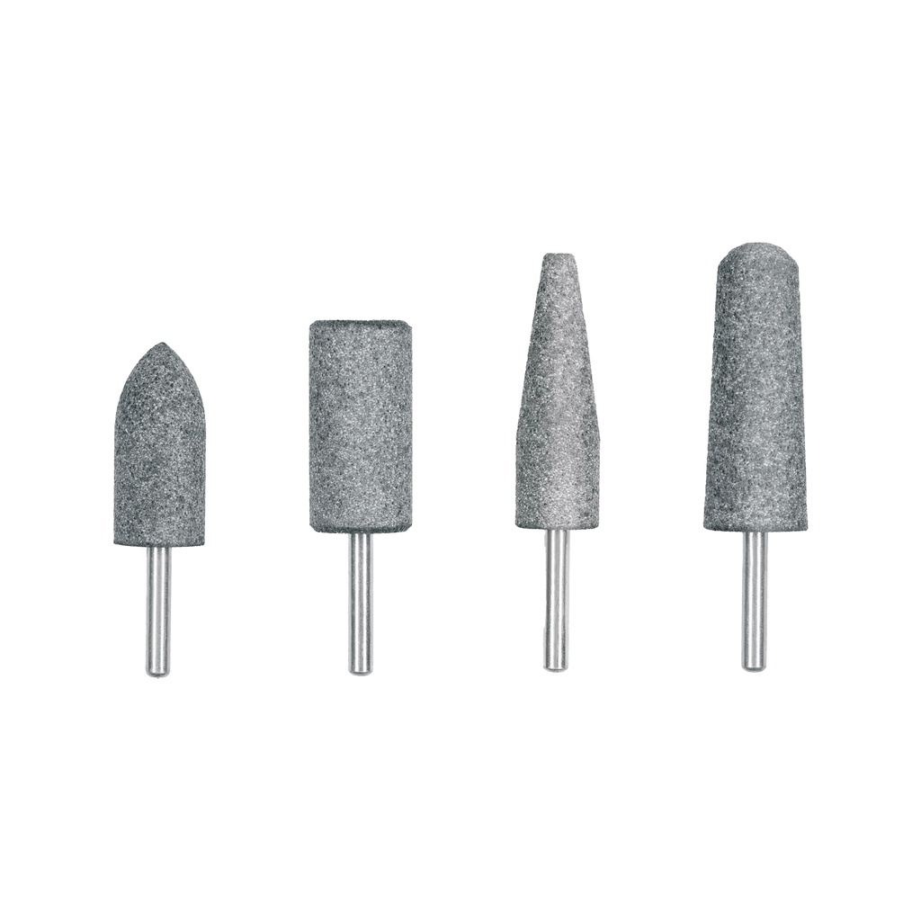Juego de 4 piedras montadas zanco 1/4', acero inoxidable