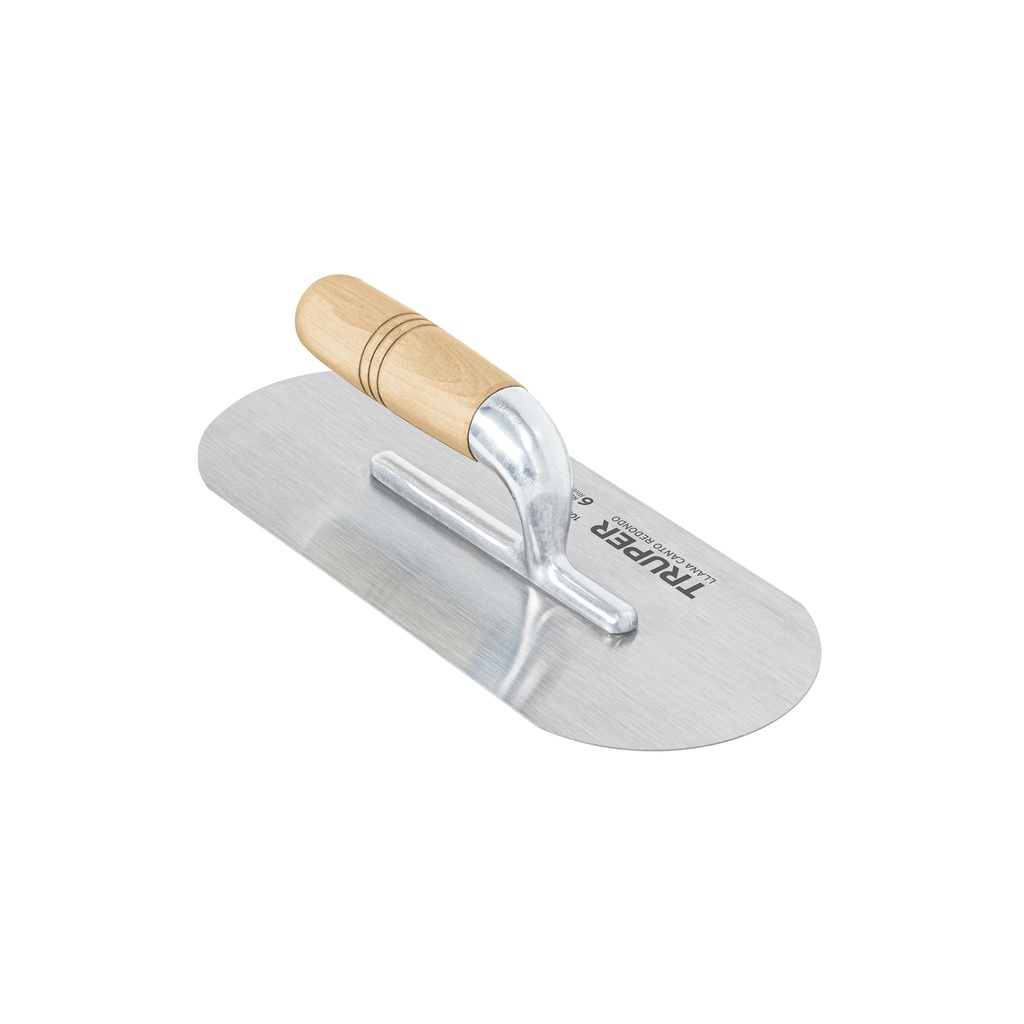 Llana canto redondo 12' x 5' con mango de madera, TRUPER