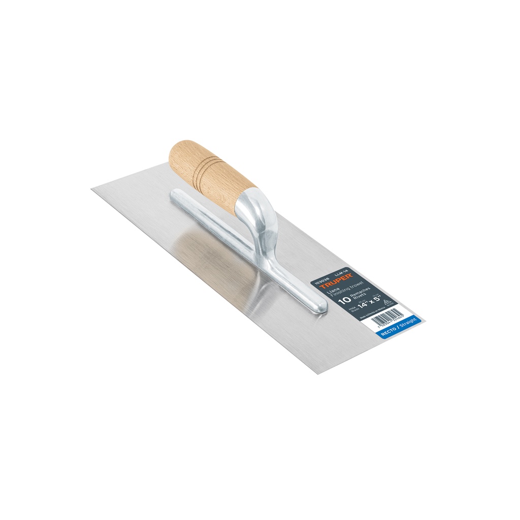 Llana 14' canto recto, 10 remaches, mango madera, TRUPER