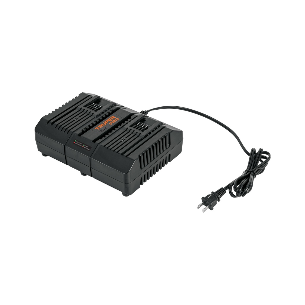 Cargador dual de baterías de ion litio 20V, TRUPER PRO