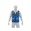 Chaleco seguridad reforzado azul con bolsas, M, EXPERT