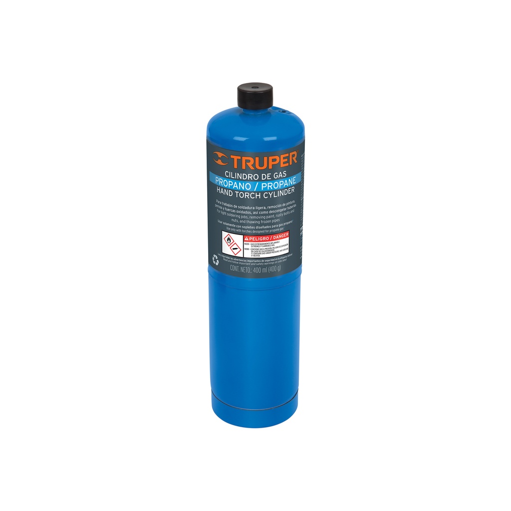 Cilindro de gas propano de 400g, azul, TRUPER