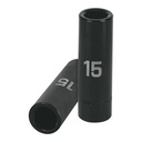 Dado largo cuadro 1/2' de impacto 6 puntas de 15 mm, TRUPER