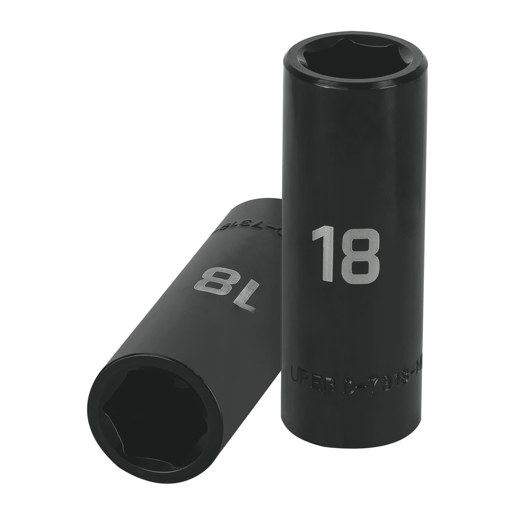 Dado largo cuadro 1/2' de impacto 6 puntas de 18 mm, TRUPER