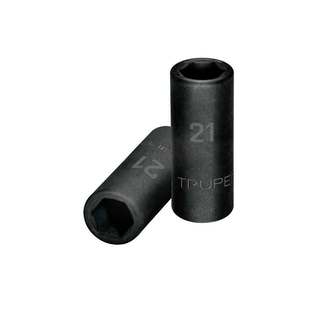 Dado largo cuadro 1/2' de impacto 6 puntas de 21 mm, TRUPER