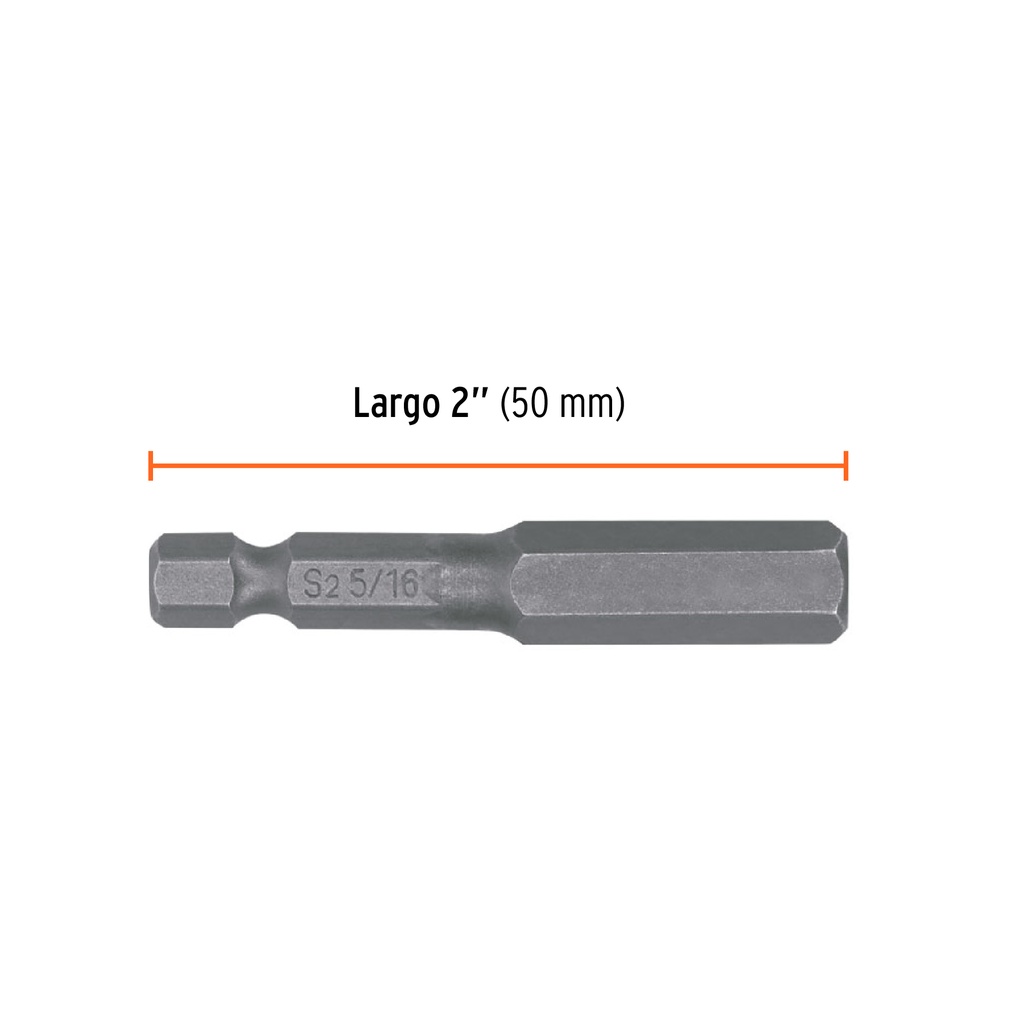 Estuche con 5 puntas hexagonales de 5/16mm largo 2', EXPERT